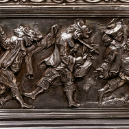 TAMBORILERO Y MÚSICOS DANZANTES EN LA CUSTODIA PROCESIONAL DE LA MEZQUITA-CATEDRAL DE CÓRDOBA